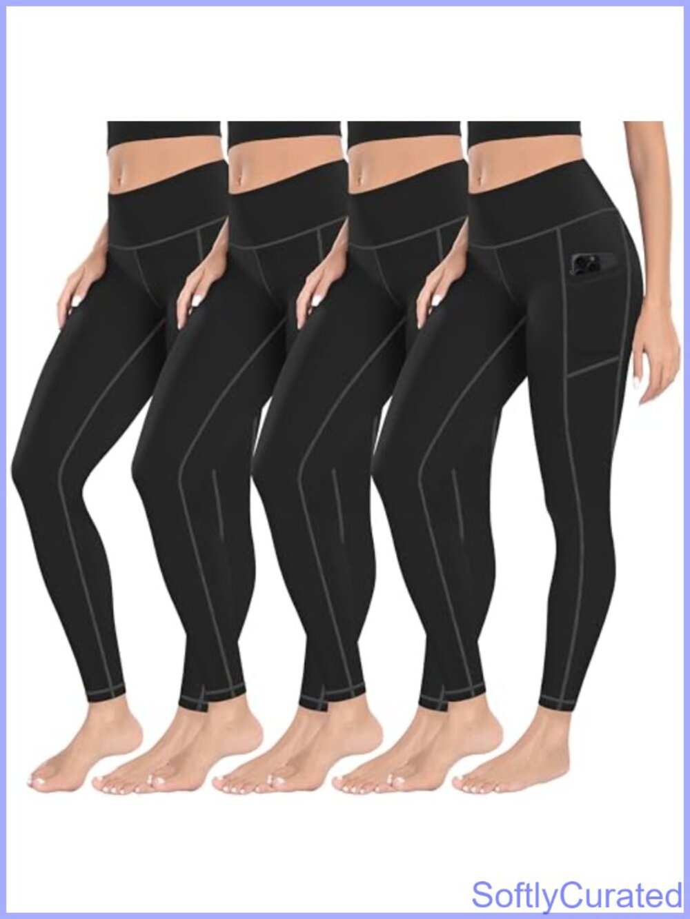 High Waist Yoga Leggings Pocket Tummy Control Workout Pants